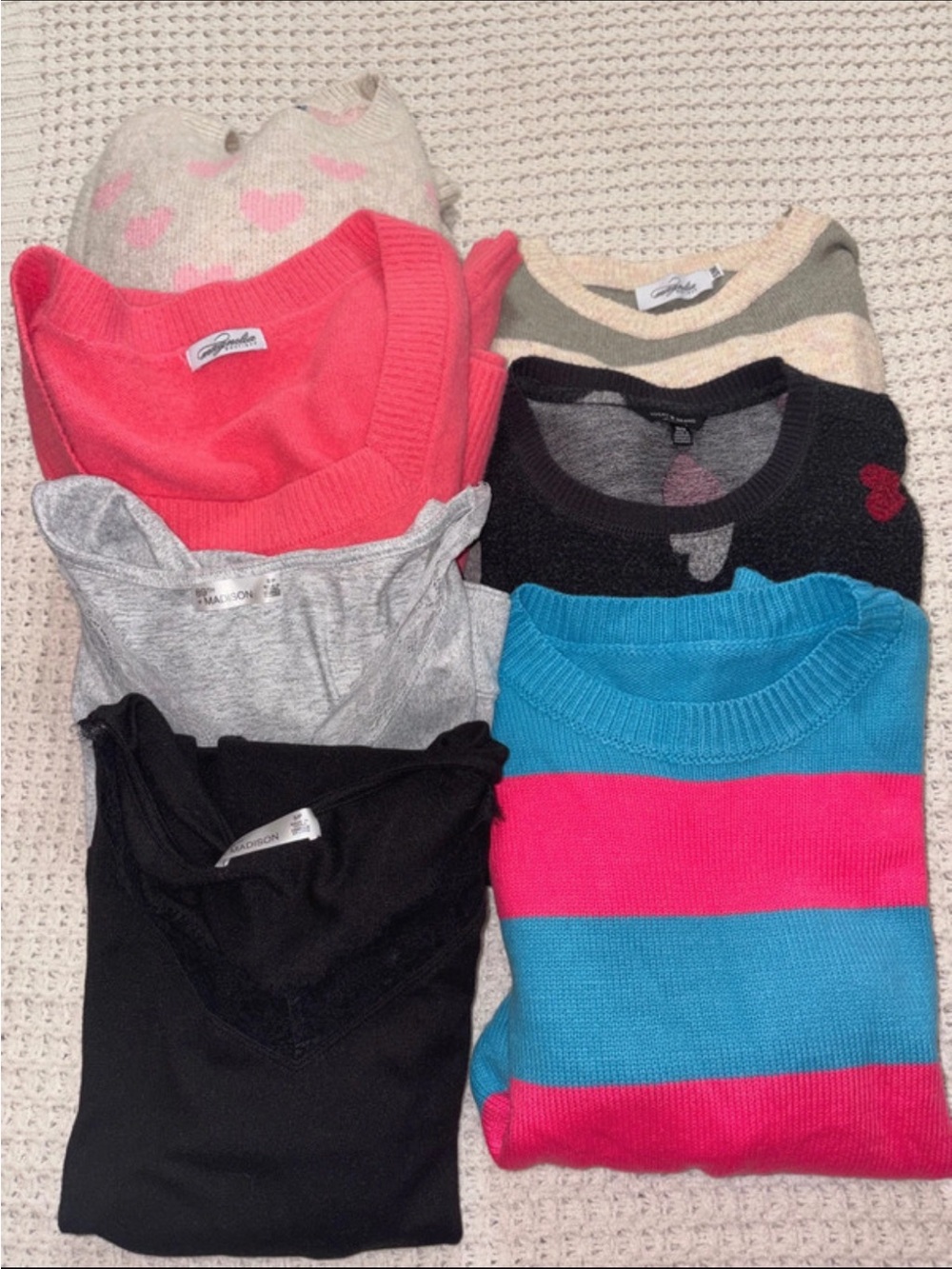 Assorted Women's Sweaters - Pink, Gray, Black, Blue & Cream Mix